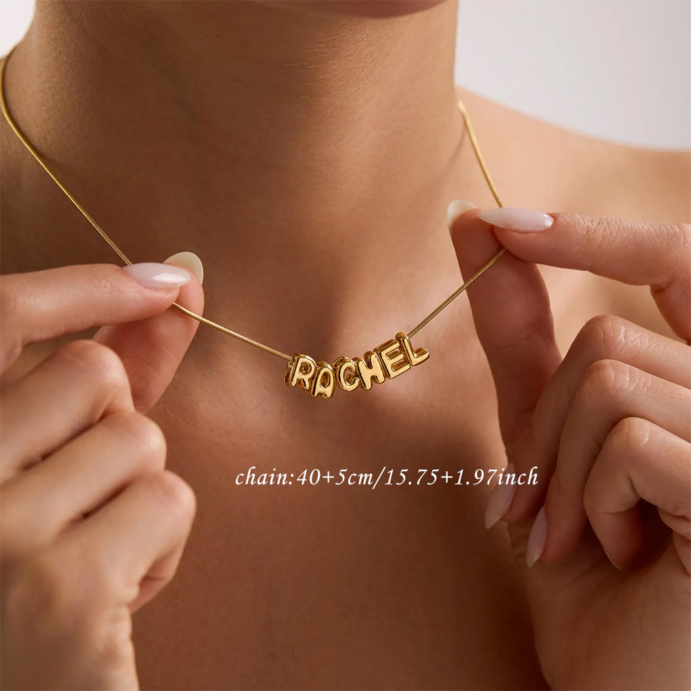 Custom Balloon Initial Name Ne - Custom Name Necklace Stainless Steel review and price