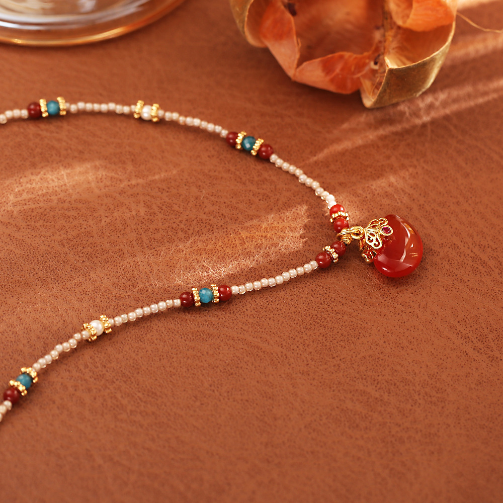 New Chinese Style Natural Red  - Pearl Choker Necklace Vintage review and price