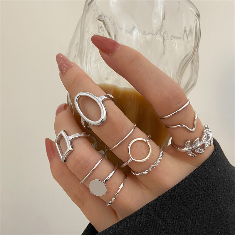 Metal Bead Punk Ring Set Slive - Vintage Punk Knuckle Rings Set review and price