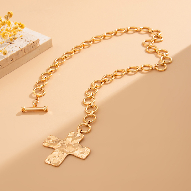 Hot sale Gold Layered Chunky C - Cross Pendant Necklace Gold review and price