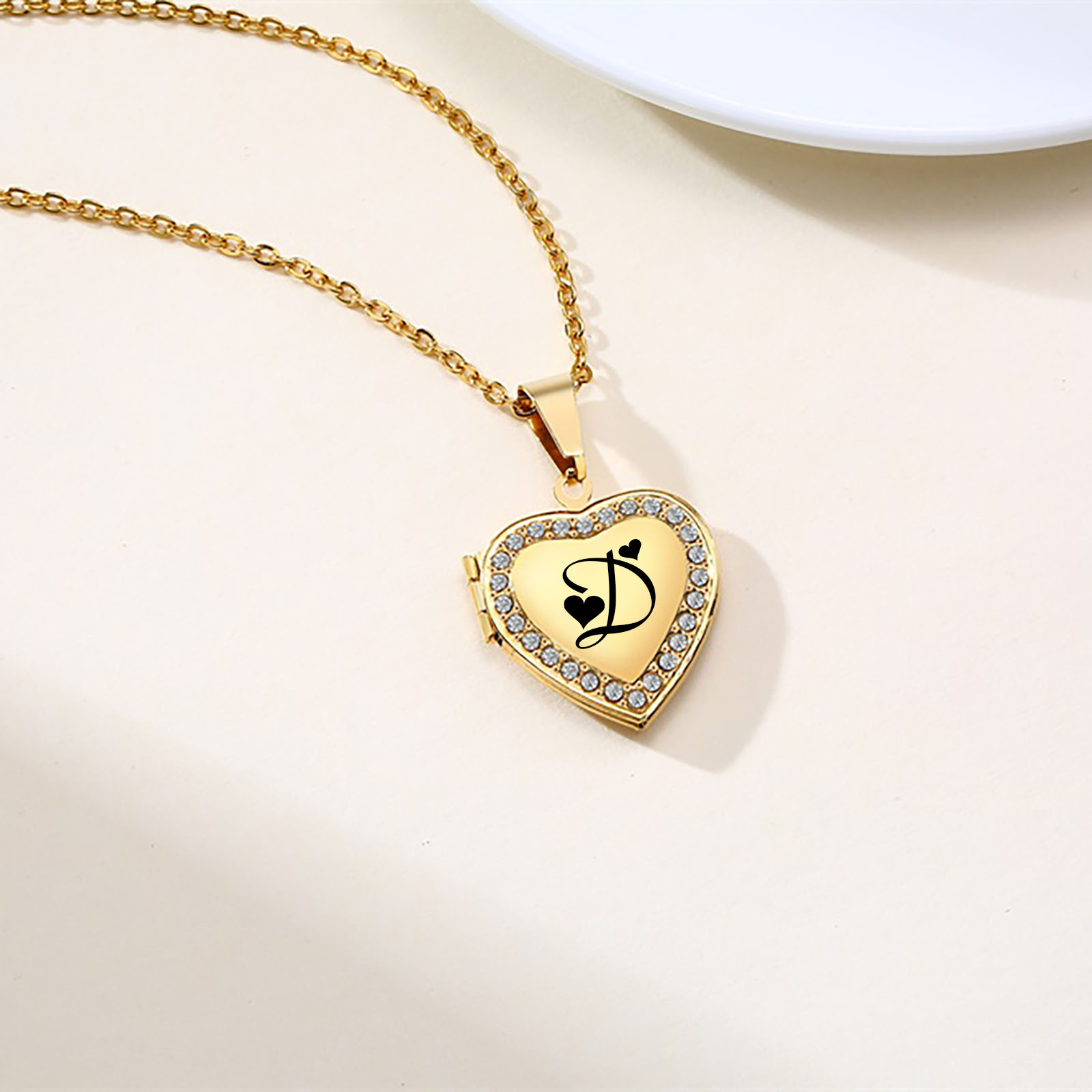 Free Engraving Initials Heart  - Heart Locket Necklace Photo review and price
