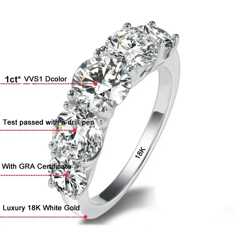 Luxury 18K White Gold Wedding  - Moissanite Engagement Ring 1 Carat review and price