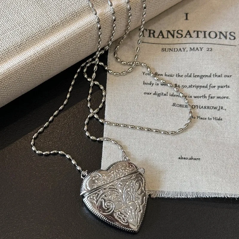 Y2K Romantic Heart Locket Pend - Heart Locket Necklace Photo review and price