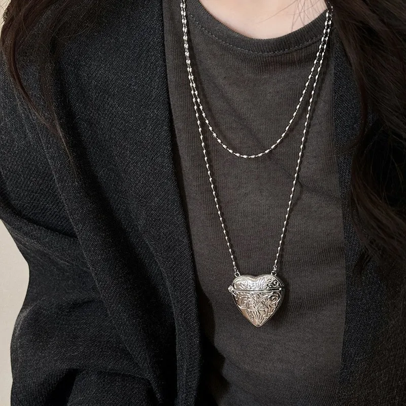 Y2K Romantic Heart Locket Pend - Heart Locket Necklace Photo review and price