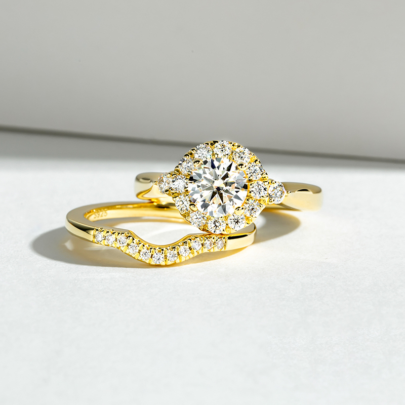 Engagement Gold Color Ring Set - Moissanite Engagement Ring 1 Carat review and price