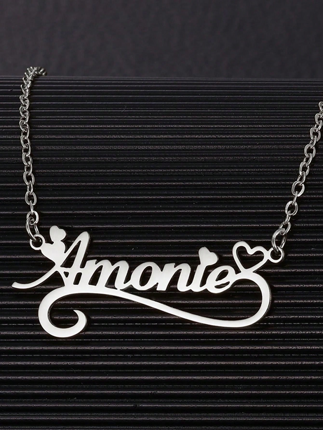 Custom Name Hollow Heart Neckl - Custom Name Necklace Stainless Steel review and price