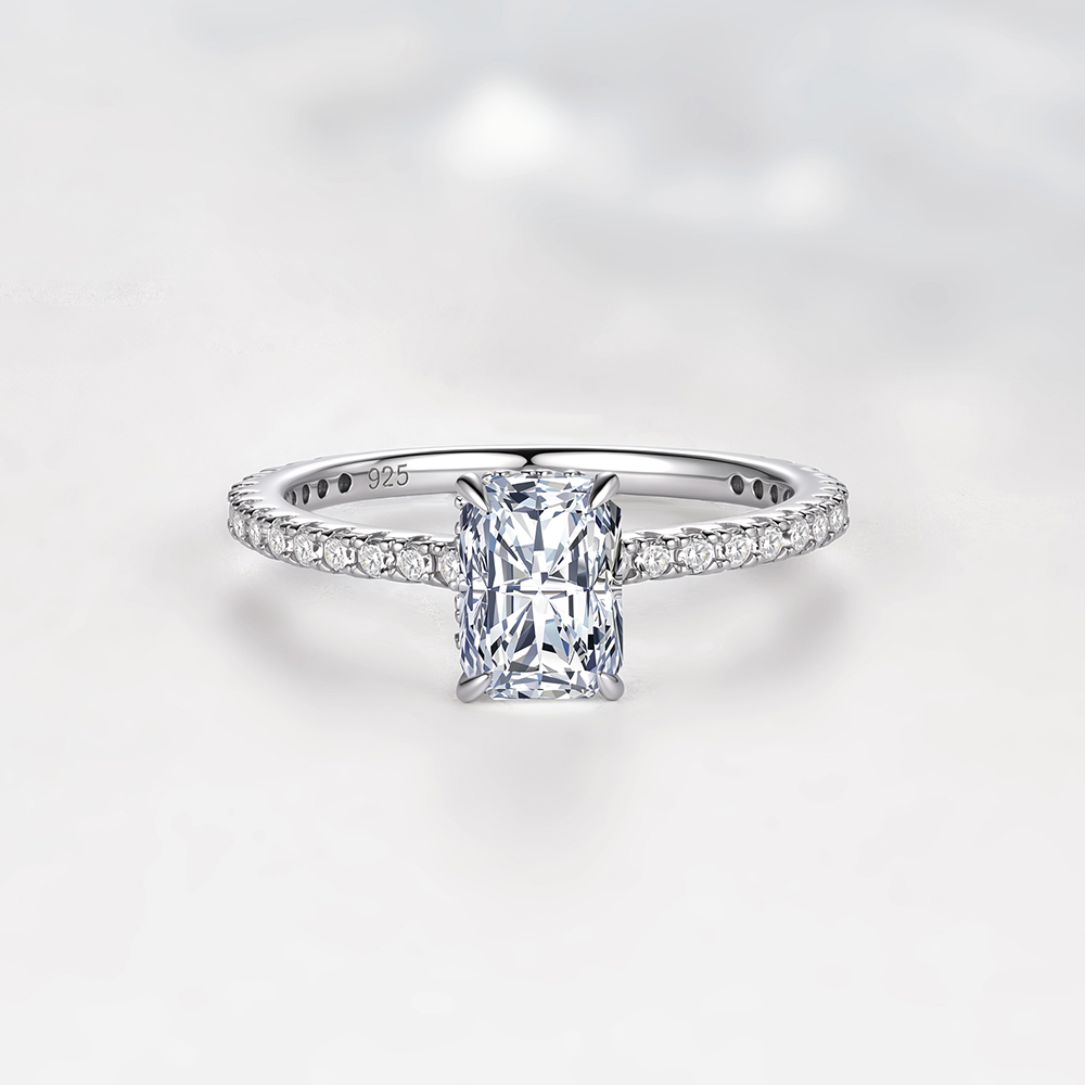 S925 Sterling Silver Simple Fo - Moissanite Engagement Ring 1 Carat review and price
