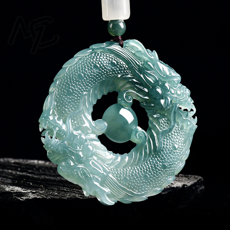 Natural Real Emerald Blue Wate - Necklaces review and price