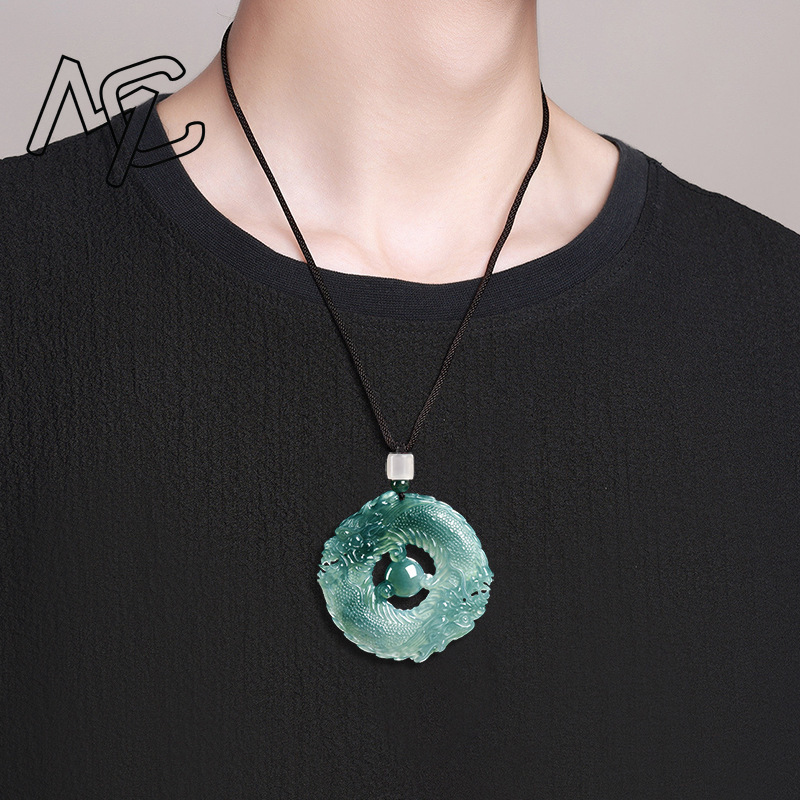 Natural Real Emerald Blue Wate - Necklaces review and price