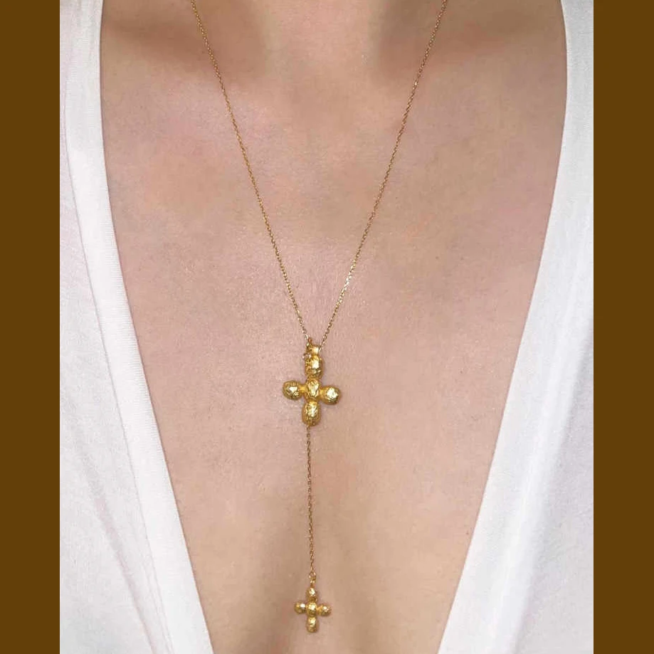 Europe America Big Heart Doubl - Cross Pendant Necklace Gold review and price