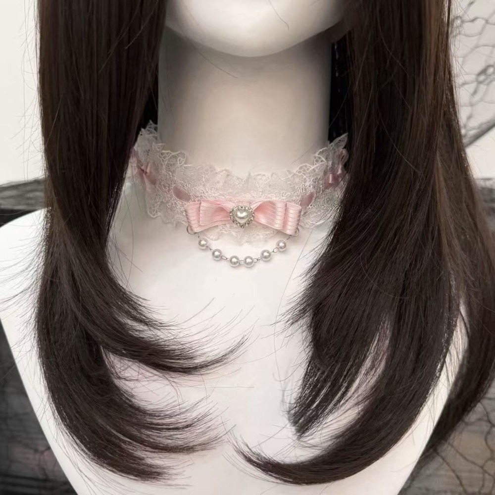 Lace Bow Ruffle Fashion Choker - Pearl Choker Necklace Vintage review and price