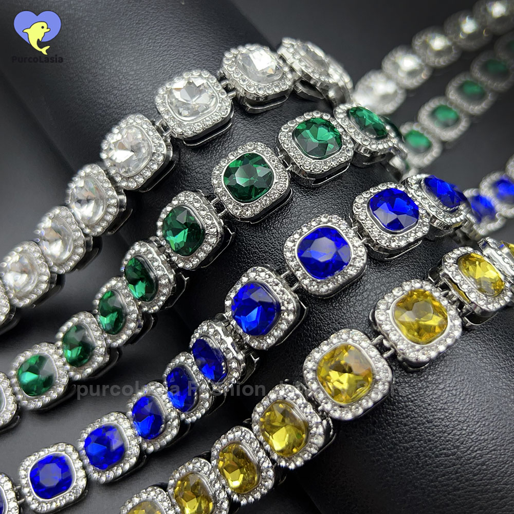 Brilliant Multi Colors Iced Ou - Cuban Link Chain 12Mm review and price