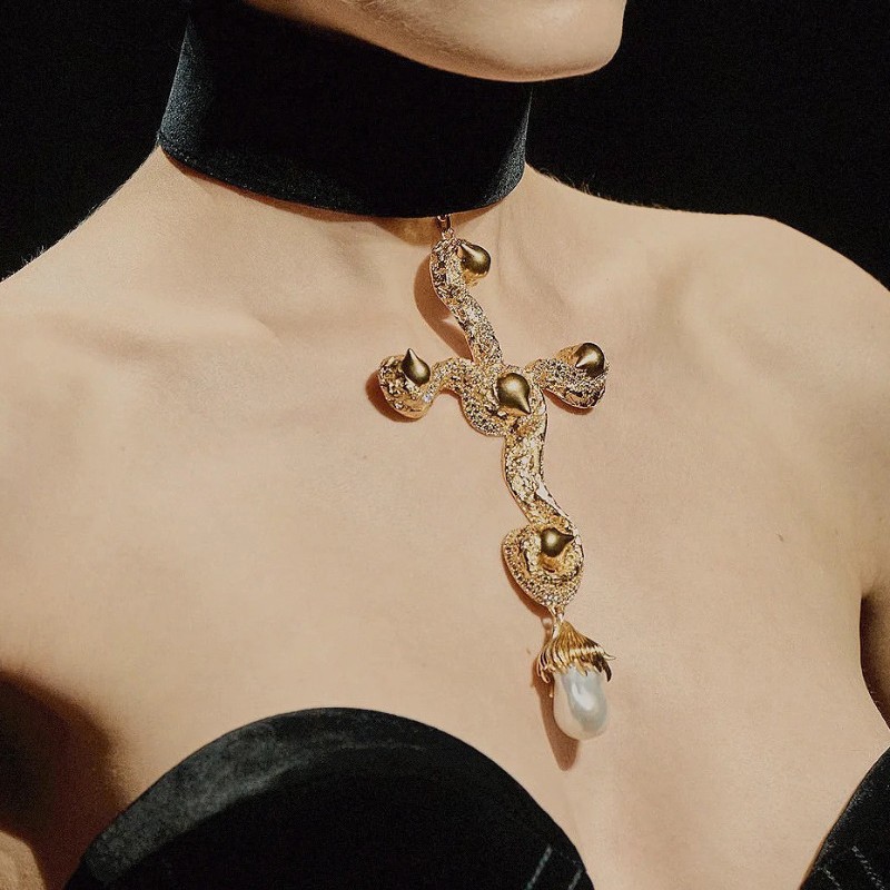 Vintage Exaggerated Baroque Pe - Pearl Choker Necklace Vintage review and price