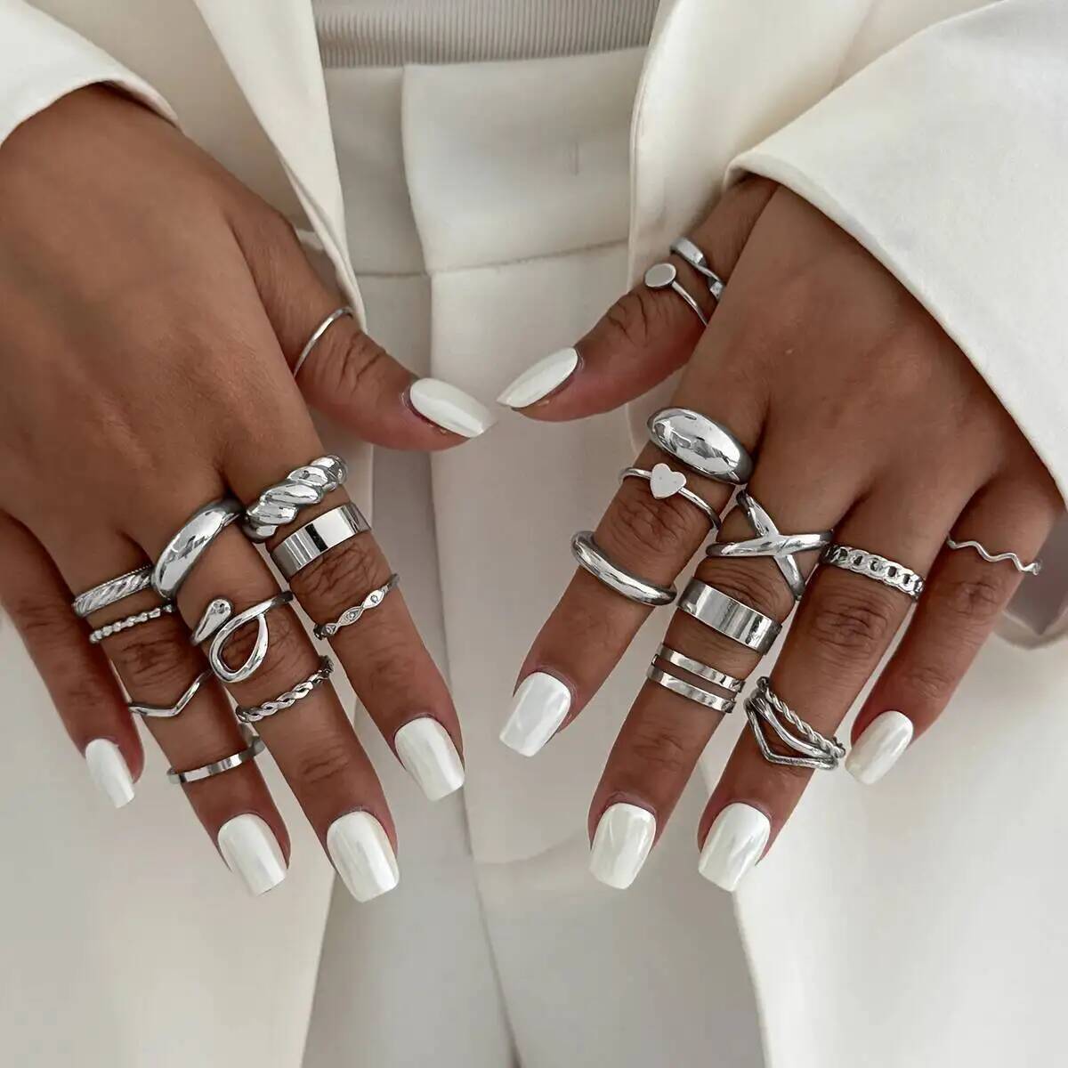 KunJoe 24Pcs/Set Trendy Irregu - Vintage Punk Knuckle Rings Set review and price
