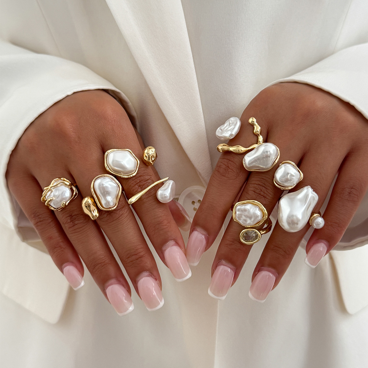 7Pcs/Set Gold Color Irregular  - Vintage Punk Knuckle Rings Set review and price