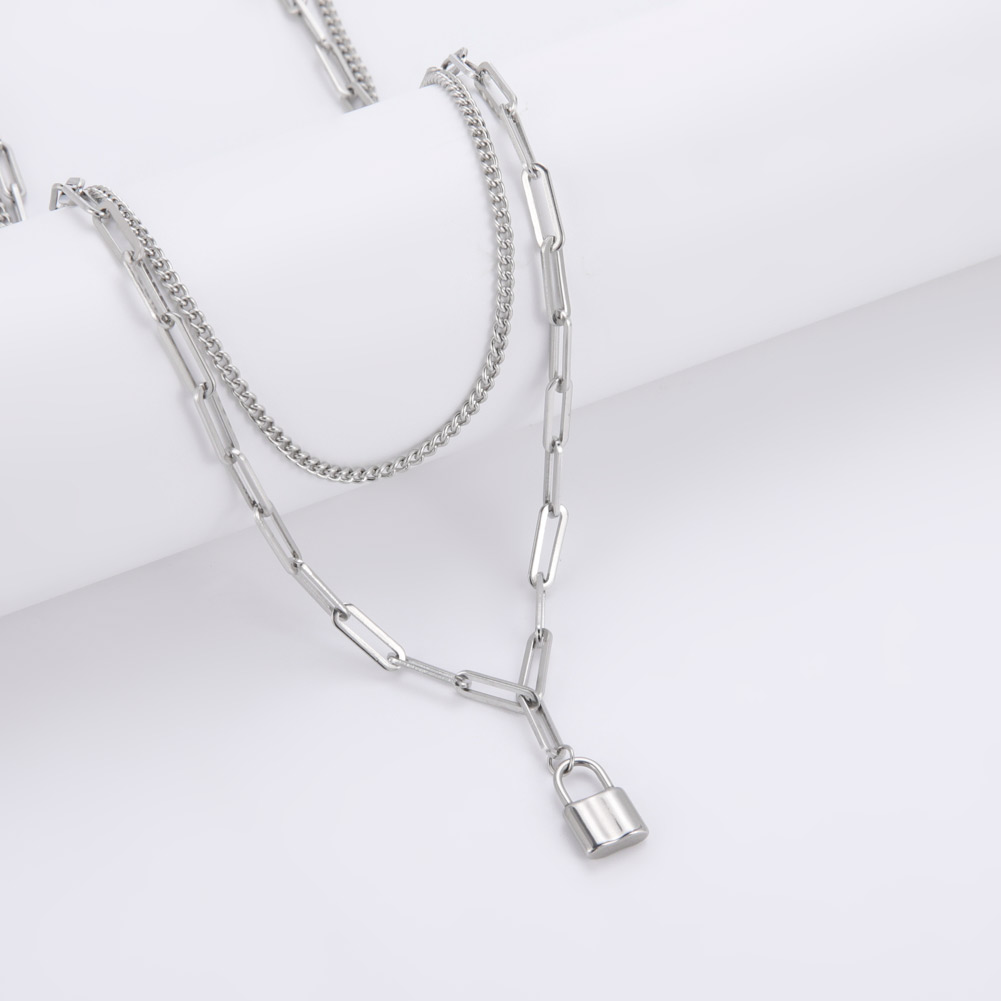 Unift Aesthetic Padlock Pendan - Layered Pendant Necklace Aesthetic review and price