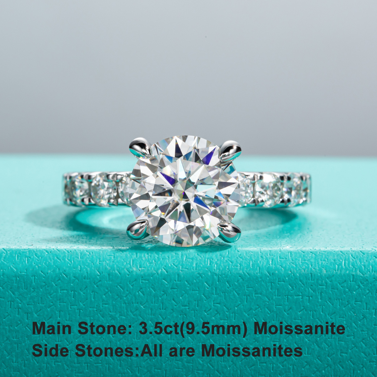 AnuJewel 4.3cttw D Color Moiss - Moissanite Engagement Ring 1 Carat review and price
