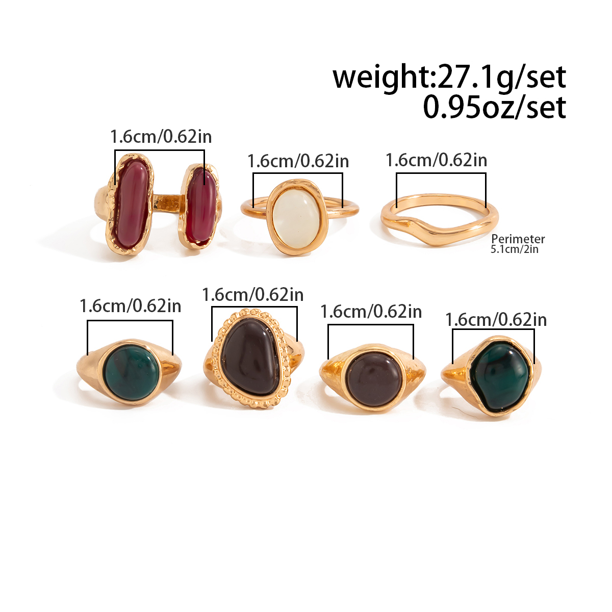 IngeSight.Z 7Pcs/Set Punk Tren - Vintage Punk Knuckle Rings Set review and price