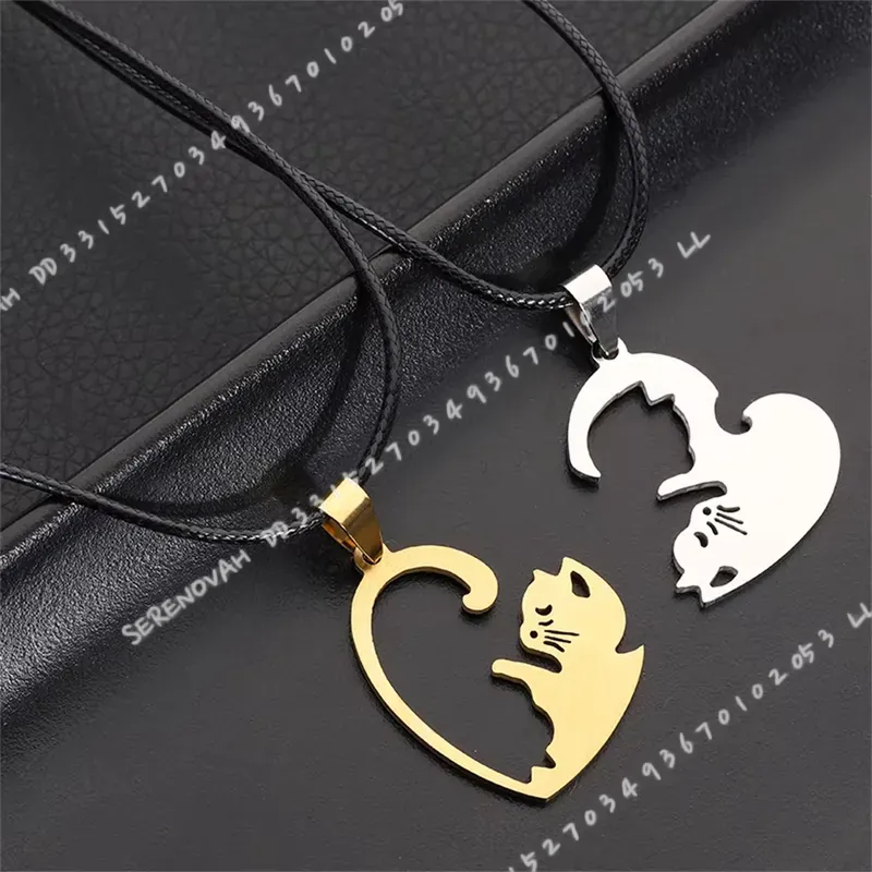 1 Pair Creative Cute Stainless - Magnetic Couple Matching Necklaces review and price