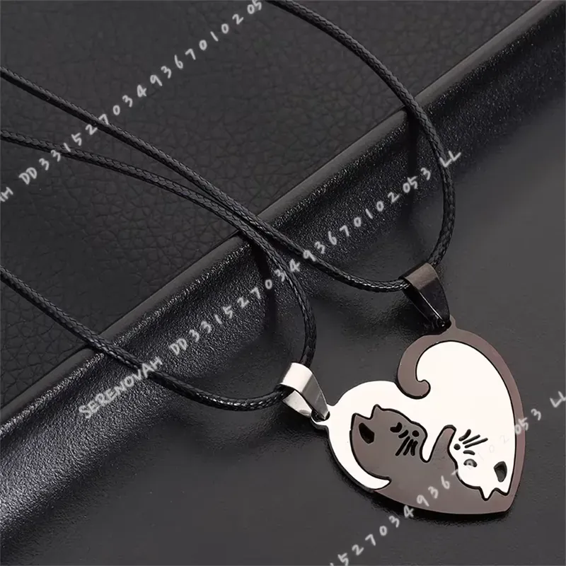 1 Pair Creative Cute Stainless - Magnetic Couple Matching Necklaces review and price