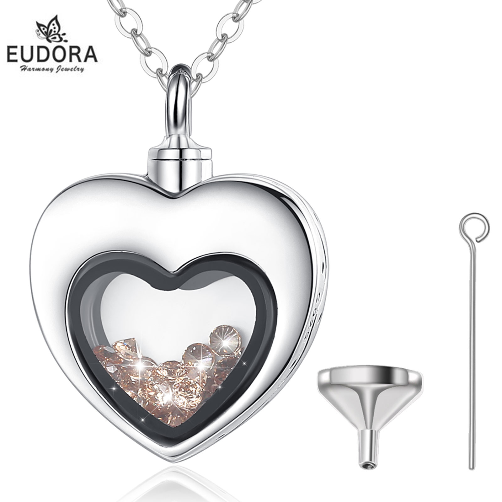 Eudora Sterling Silver Heart L - Heart Locket Necklace Photo review and price