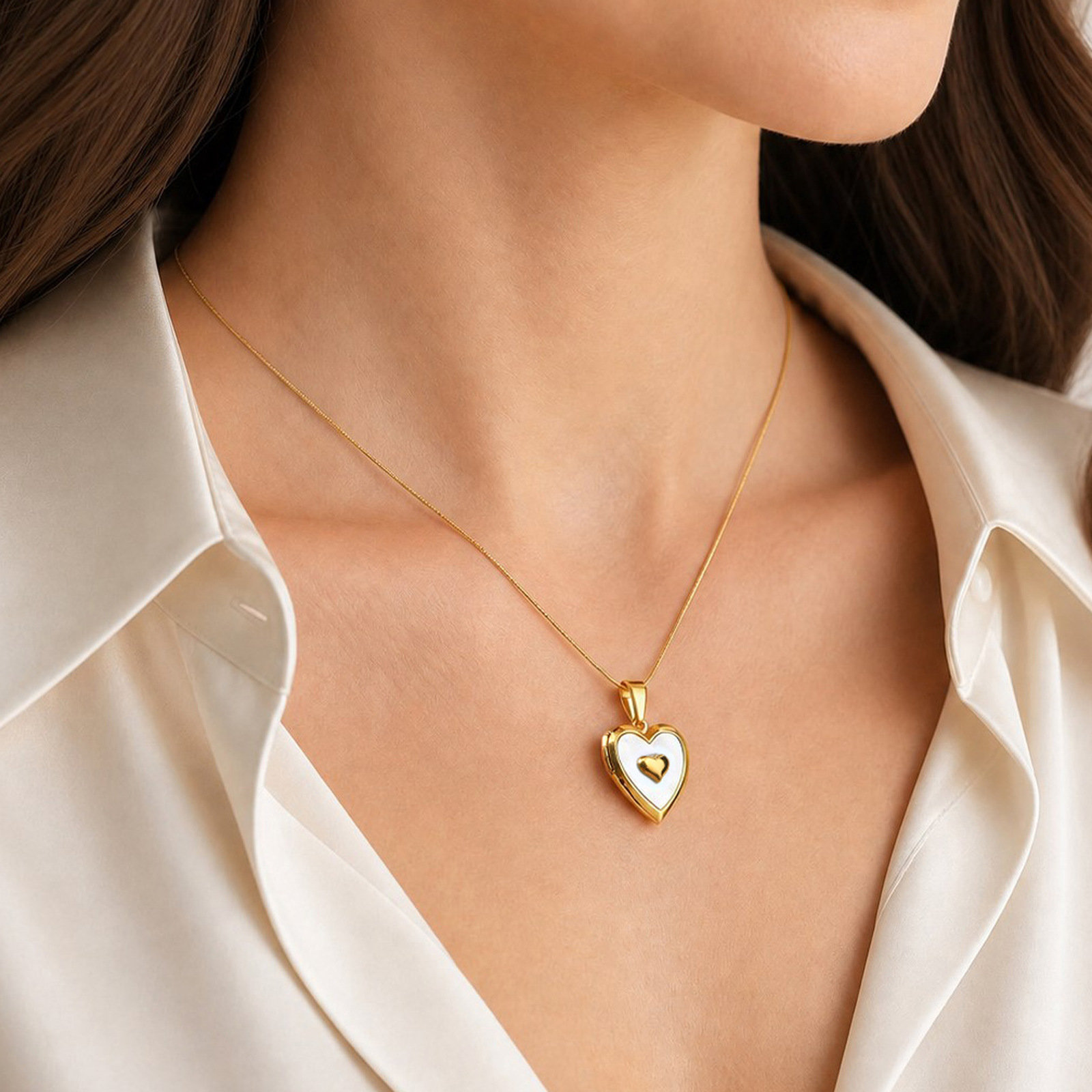 Custom Photo Heart Locket Neck - Heart Locket Necklace Photo review and price