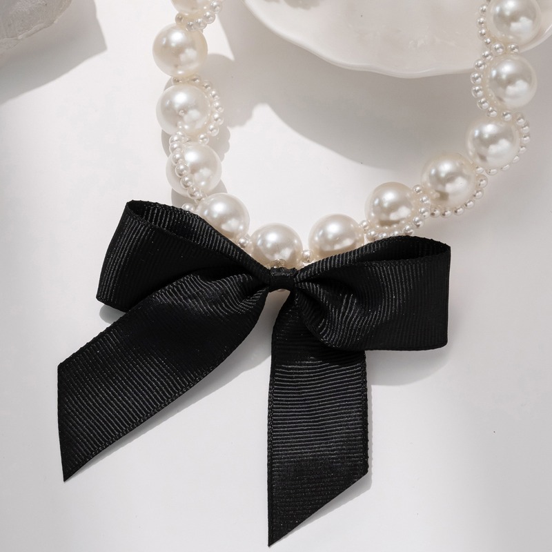 Faux Pearl Ribbon Choker Neckl - Pearl Choker Necklace Vintage review and price