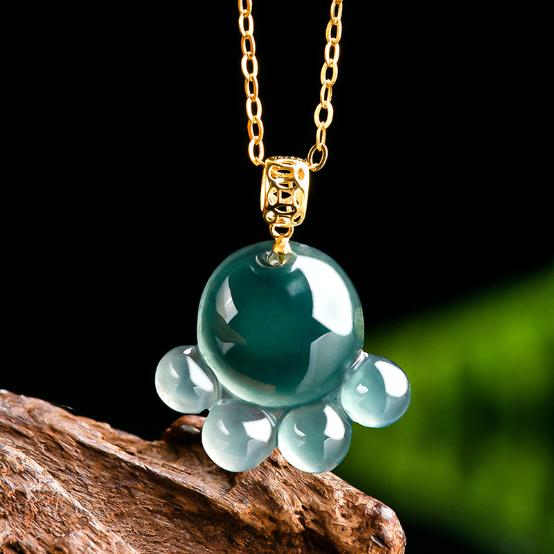 Natural Real Emerald Blue Wate - Necklaces review and price