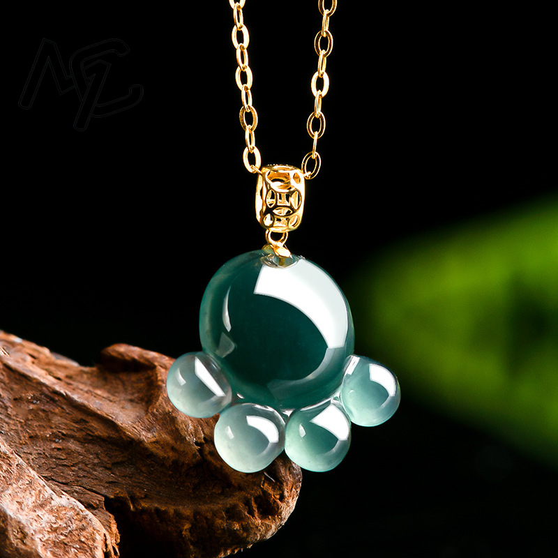 Natural Real Emerald Blue Wate - Necklaces review and price