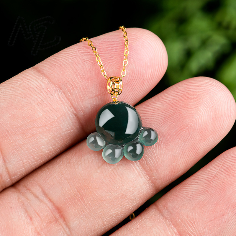 Natural Real Emerald Blue Wate - Necklaces review and price