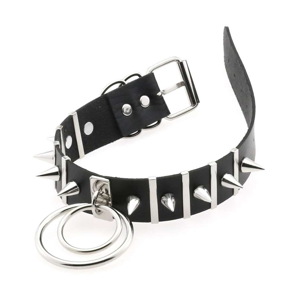 Big Spikes Choker Leather Coll - Goth Punk Spike Choker review and price