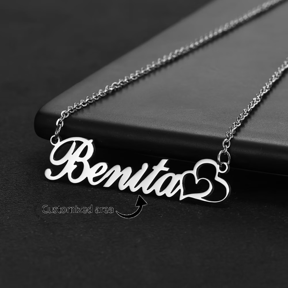 Personalized Double Heart Cust - Custom Name Necklace Stainless Steel review and price