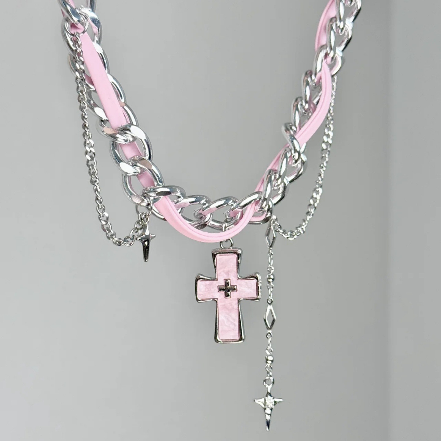 Y2k Grunge Aesthetic Multi Lay - Layered Pendant Necklace Aesthetic review and price