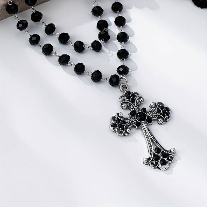 Y2K Grunge Gothic Layered Cros - Layered Pendant Necklace Aesthetic review and price