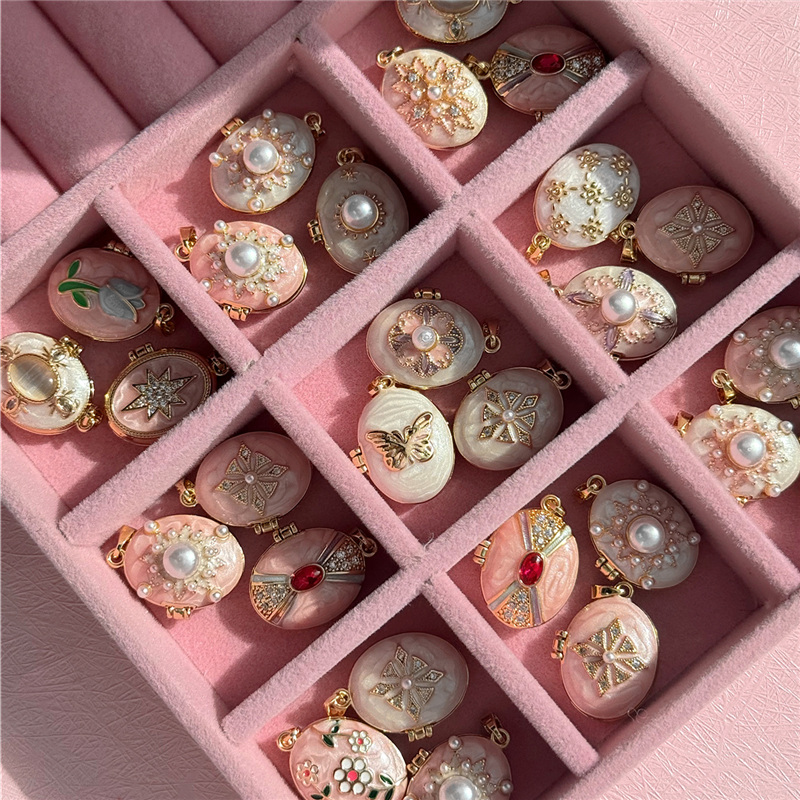 HangZhi Enamel Romantic Pink W - Heart Locket Necklace Photo review and price