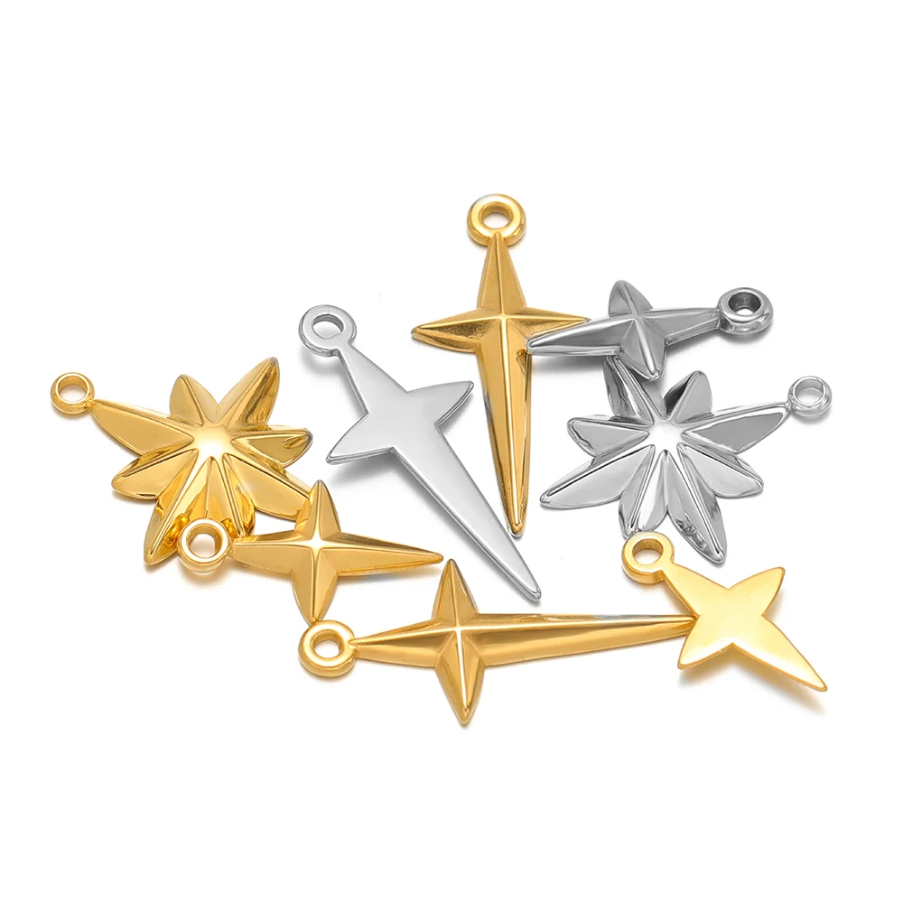 5pcs High Quality Stainless St - Cross Pendant Necklace Gold review and price